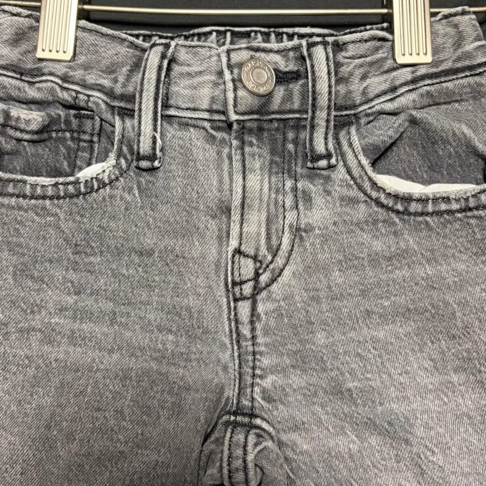 Gap Kids Boys Straight Leg Jeans Washed Black Gray‎ Denim Adjustable Waist 4T